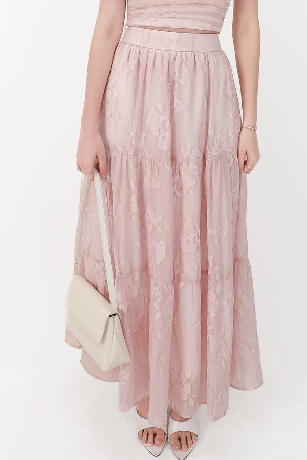 CNY2026 | Fessa Floral Co-ord Maxi Skirt in Nude Pink