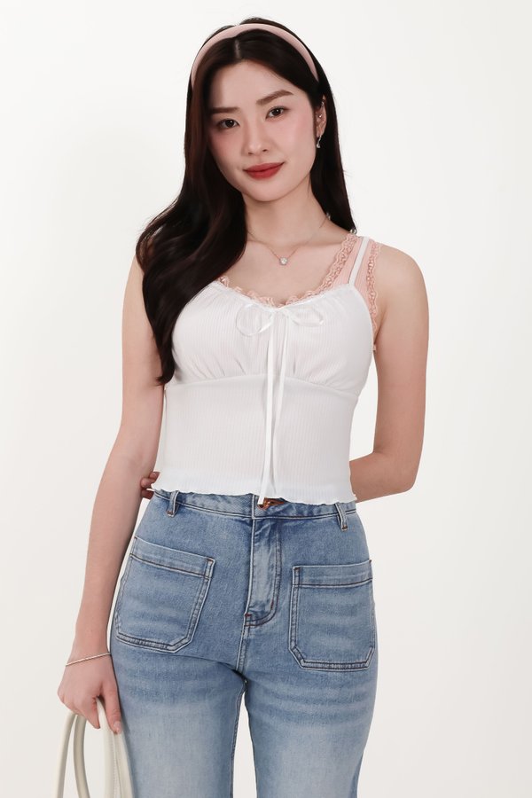DEFECT | Liora Layered Top in White in M