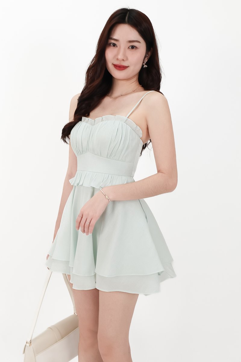 CNY2026 | Tamica Textured Romper Dress in Tiffany Mint