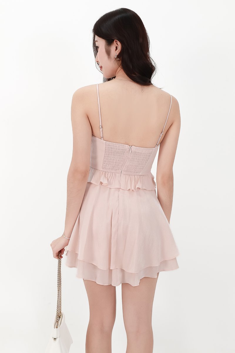 CNY2026 | Tamica Textured Romper Dress in Nude Blush