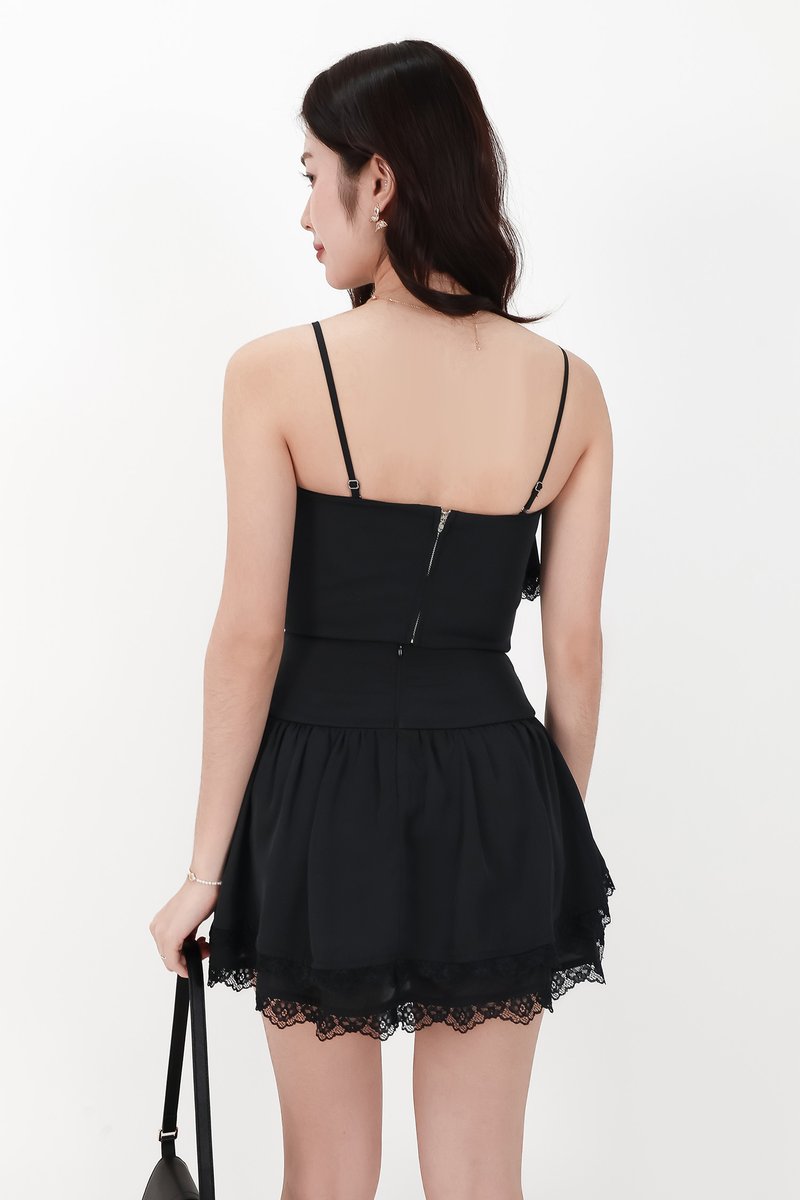 CNY2026 | Libby Lace Trim Co-ord Top in Black