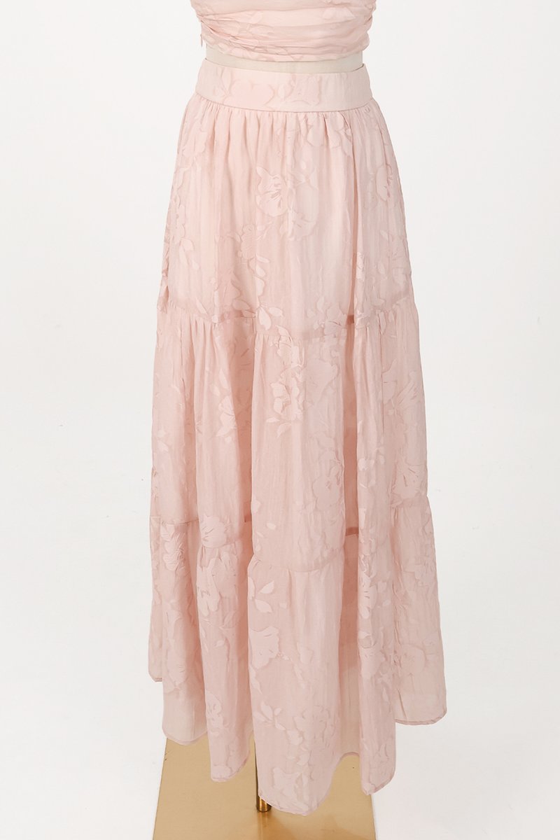 CNY2026 | Fessa Floral Co-ord Maxi Skirt in Nude Pink