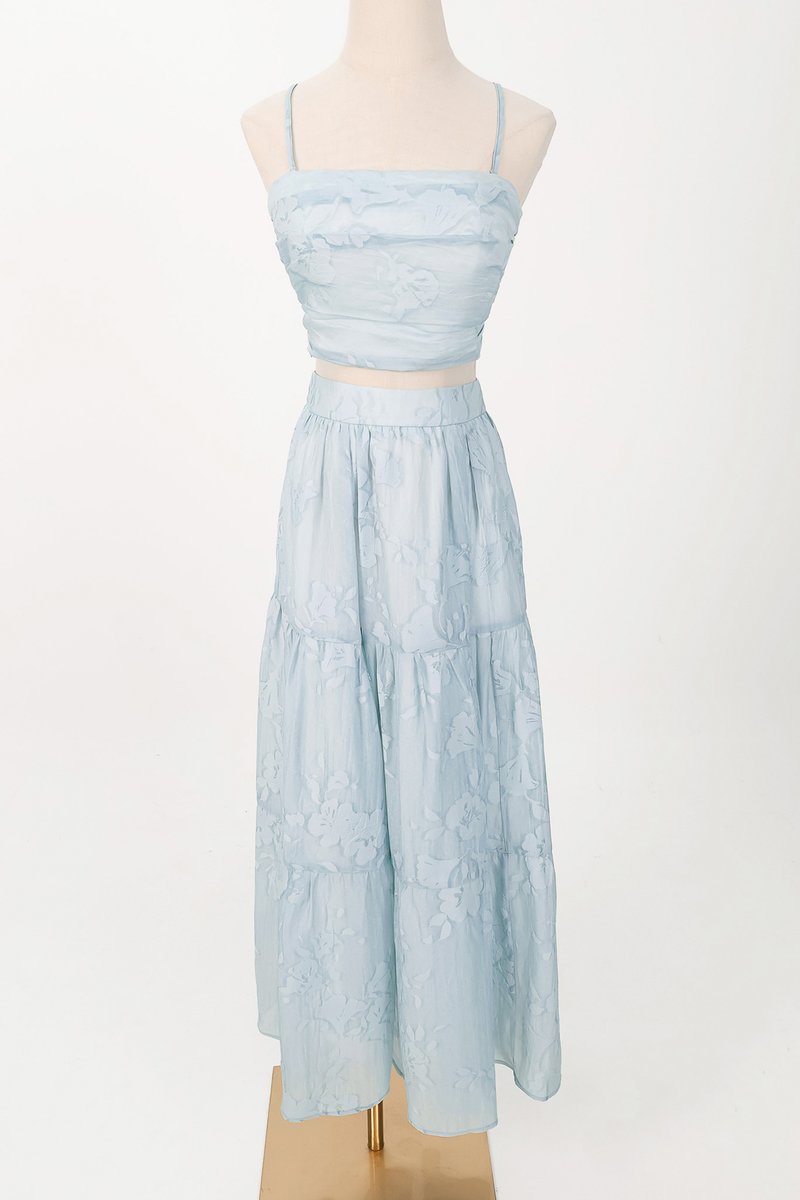CNY2026 | Fessa Floral Co-ord Maxi Skirt in Blue