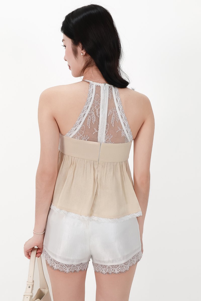 CNY2026 | Tammie Textured Babydoll Top in Champagne Yellow
