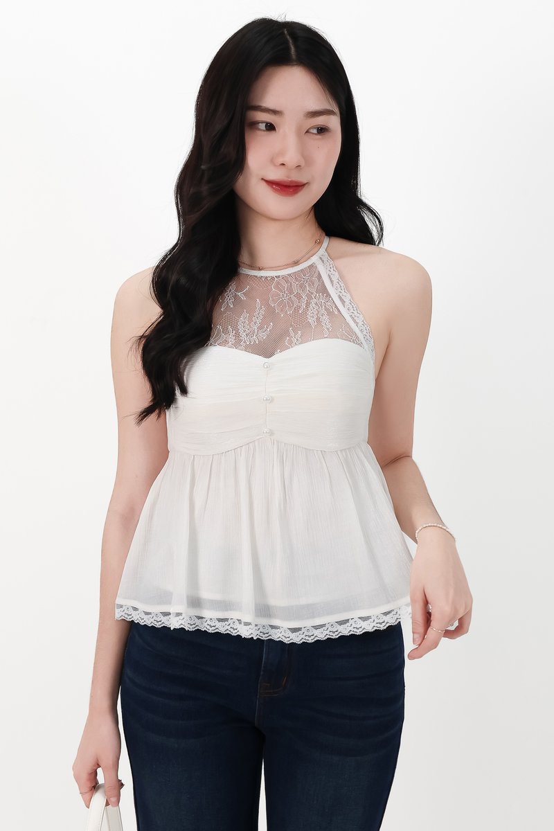 CNY2026 | Tammie Textured Babydoll Top in White