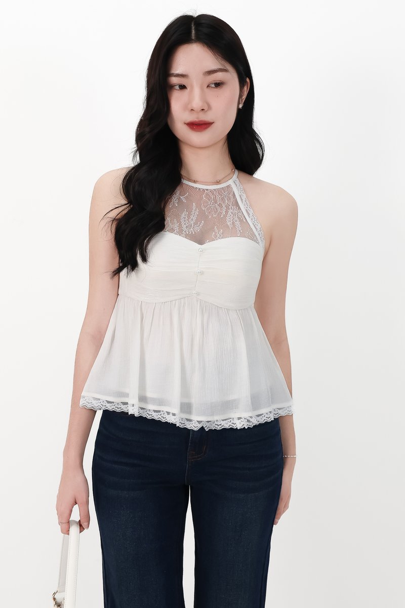 CNY2026 | Tammie Textured Babydoll Top in White