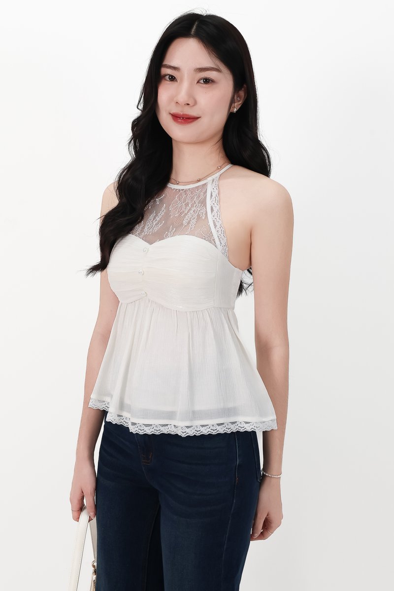 CNY2026 | Tammie Textured Babydoll Top in White