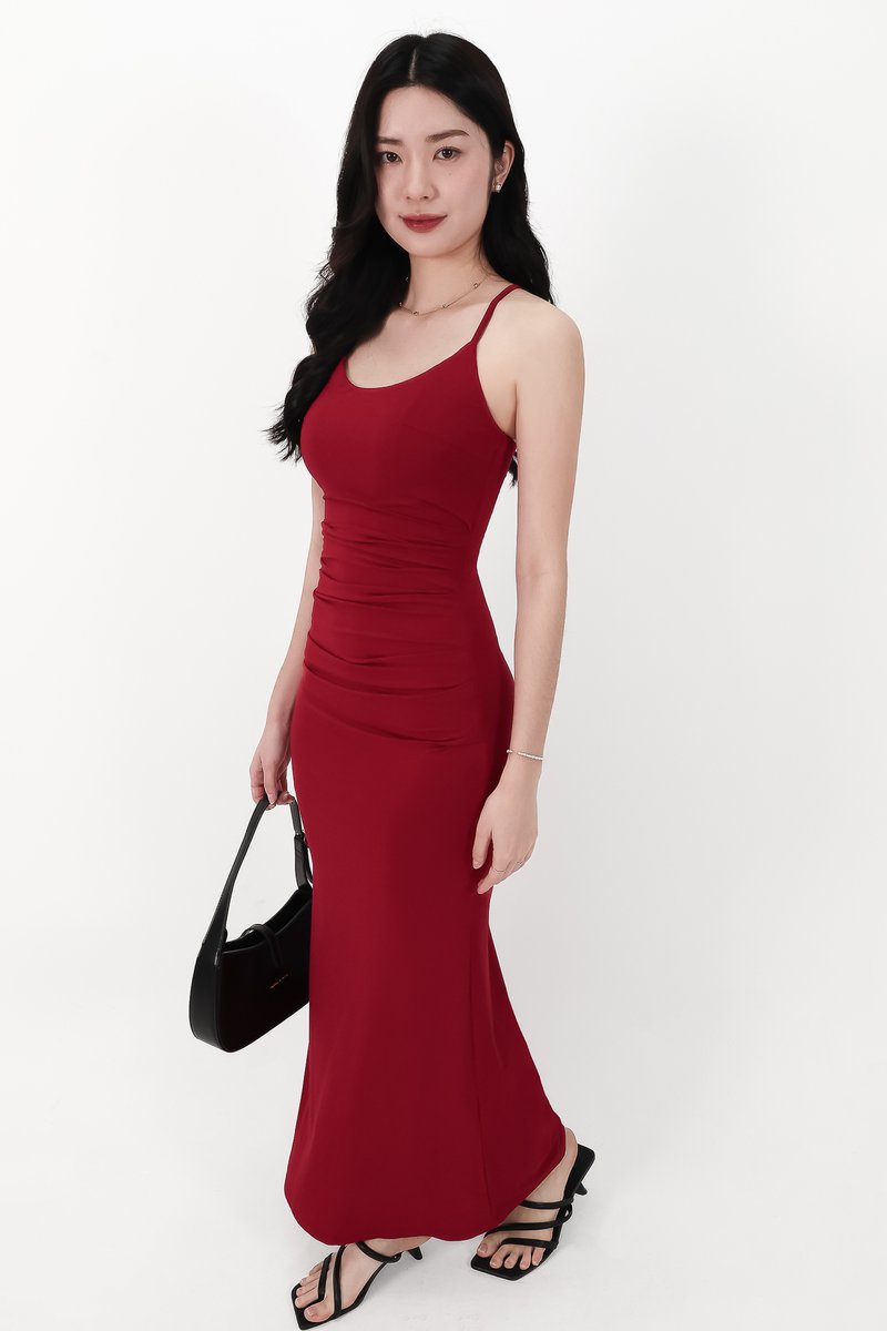 CNY2026 | Calina Cross Back Maxi Dress in Red