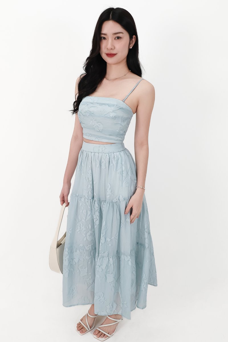 CNY2026 | Fessa Floral Co-ord Maxi Skirt in Blue