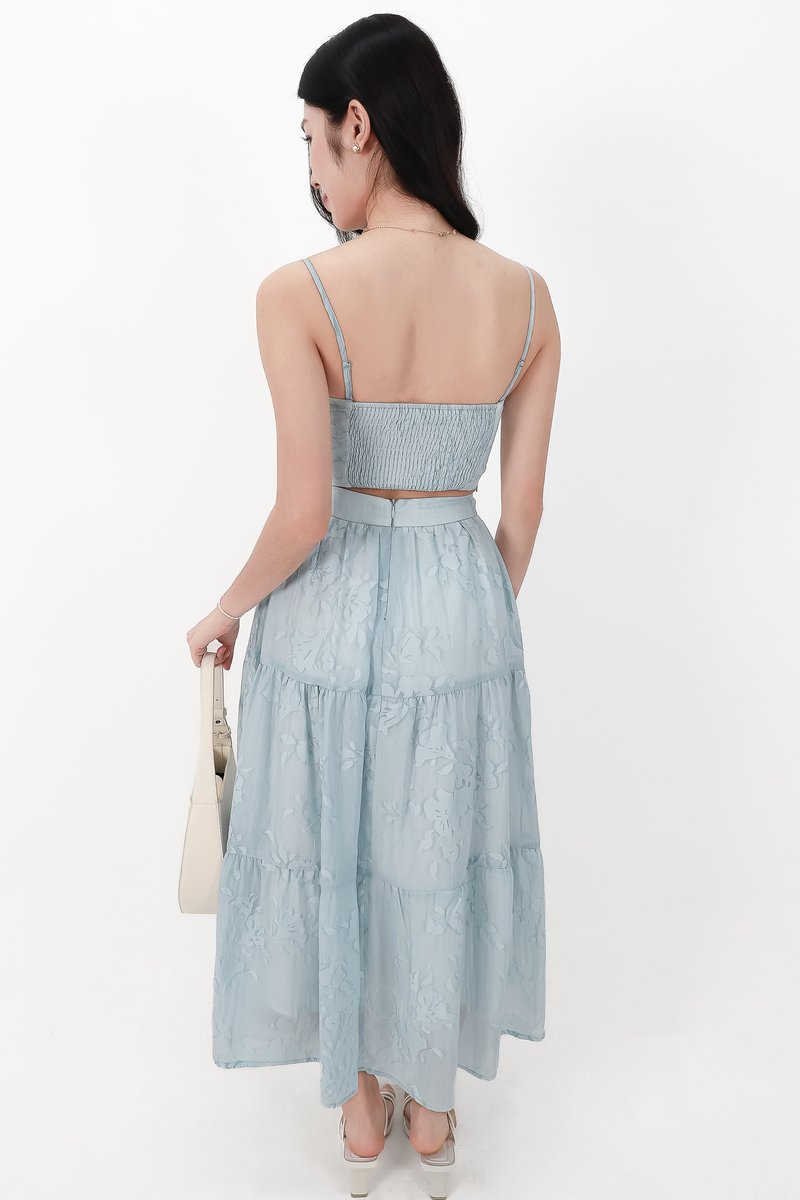 CNY2026 | Fessa Floral Co-ord Maxi Skirt in Blue