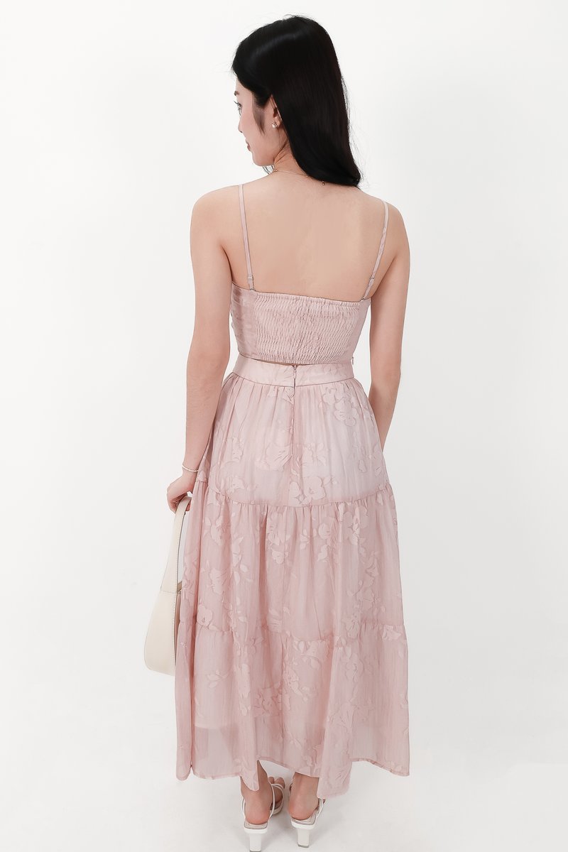 CNY2026 | Fessa Floral Co-ord Maxi Skirt in Nude Pink