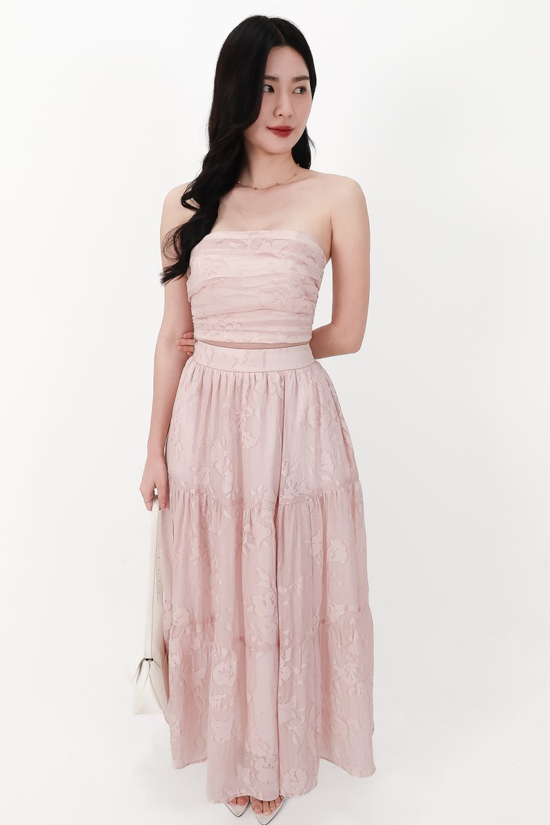 CNY2026 | Fessa Floral Co-ord Maxi Skirt in Nude Pink