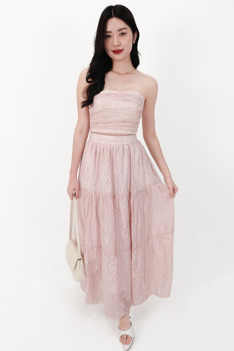 CNY2026 | Fessa Floral Co-ord Maxi Skirt in Nude Pink