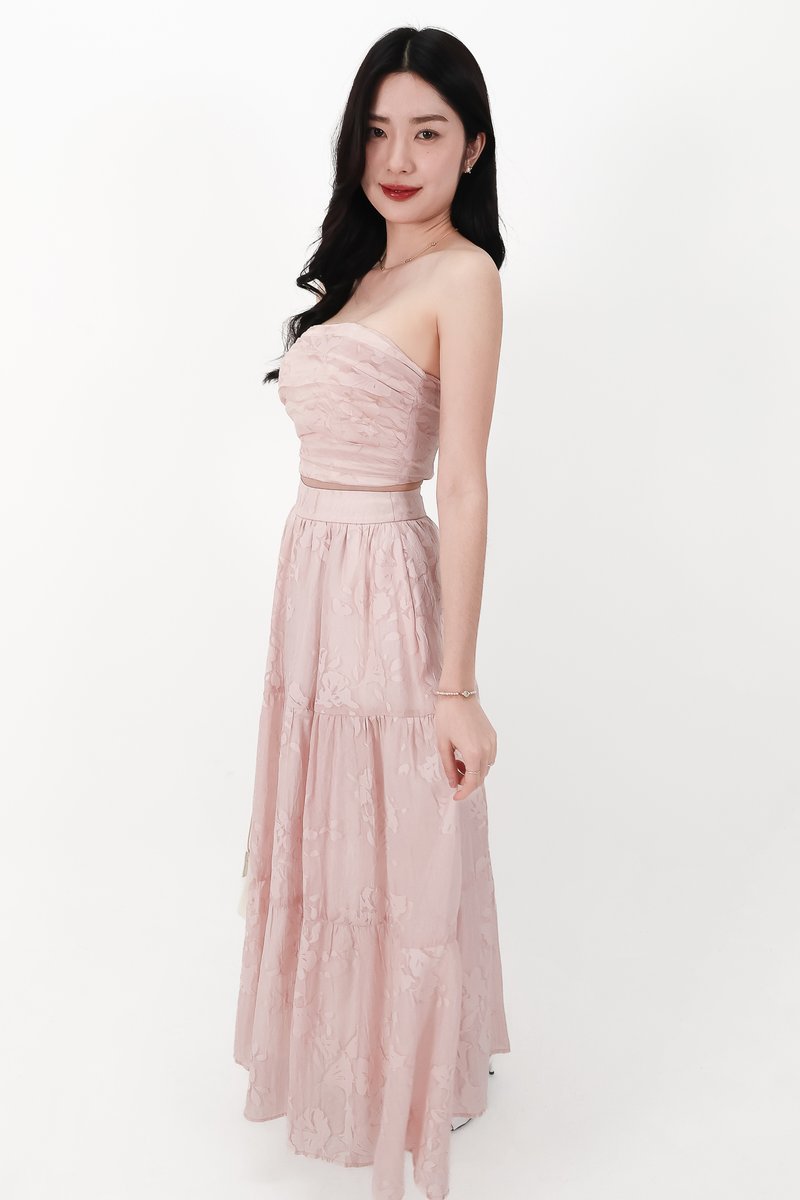 CNY2026 | Fessa Floral Co-ord Maxi Skirt in Nude Pink