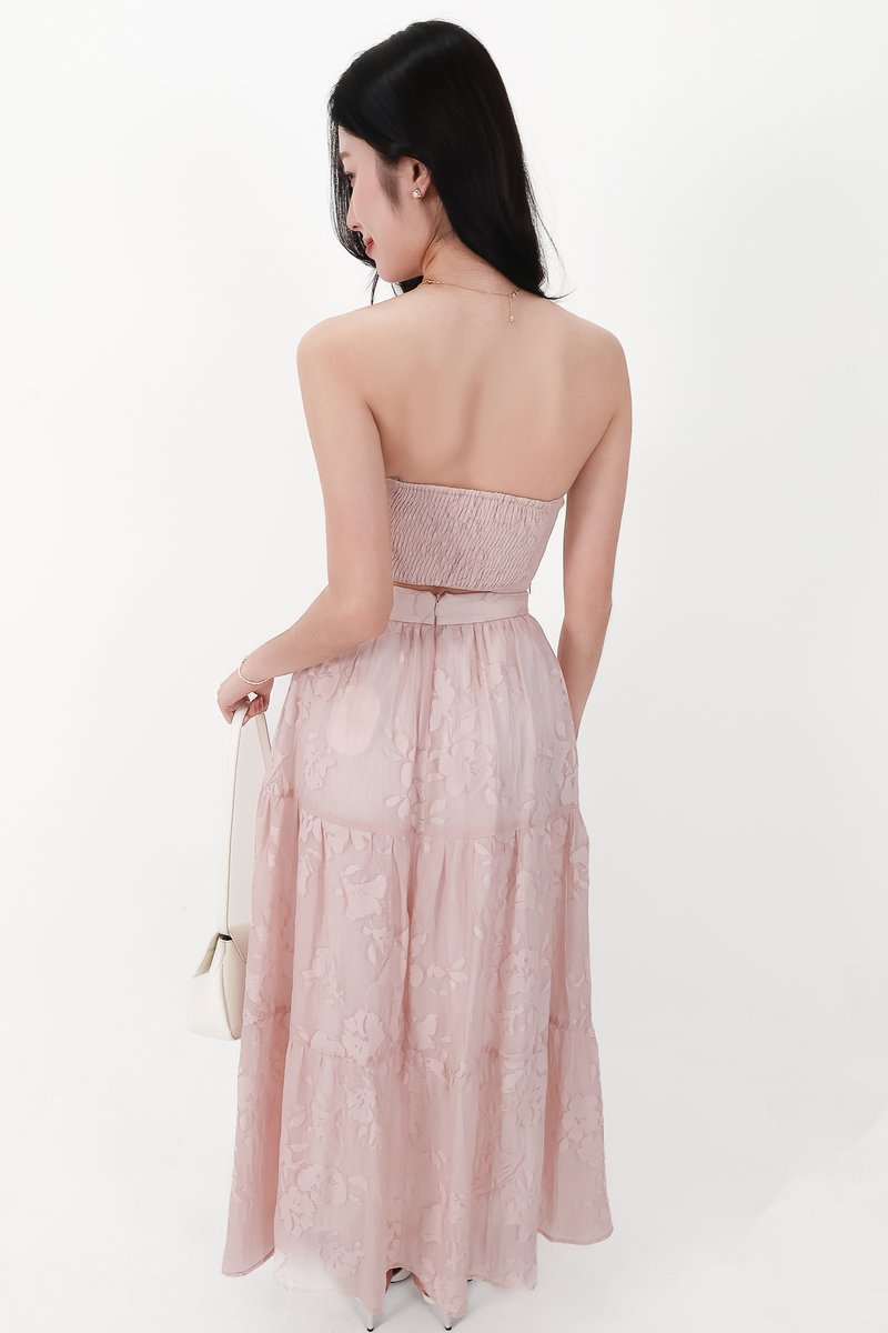 CNY2026 | Fessa Floral Co-ord Maxi Skirt in Nude Pink