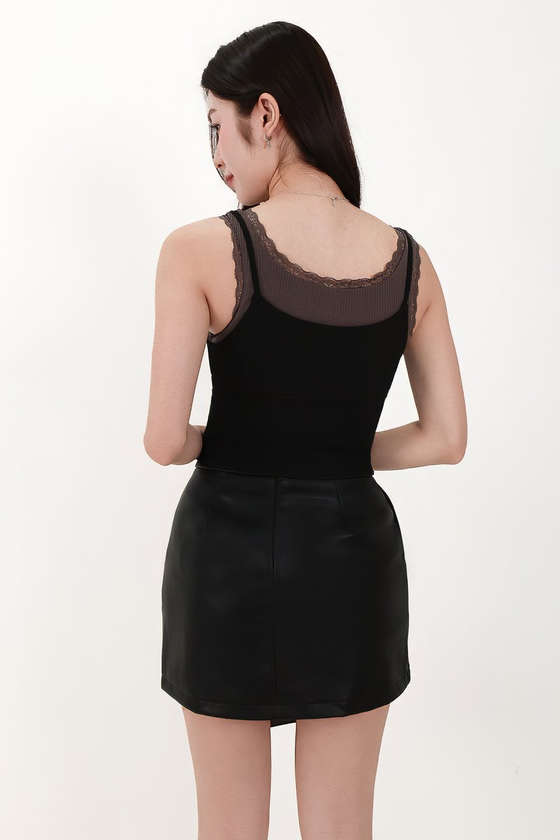 CNY2026 | Liora Layered Top in Black x Dark Grey