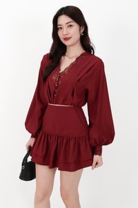 Carey Co-ord Set in Dark Red