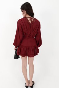 Carey Co-ord Set in Dark Red