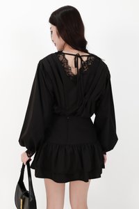 Carey Co-ord Lace Trim Blouse in Black