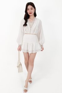 Carey Co-ord Lace Trim Blouse in White
