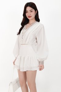 Carey Co-ord Lace Trim Blouse in White