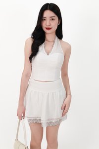SALE EXCLUSIVE | Laurie Lace Halter Co-ord Top in White
