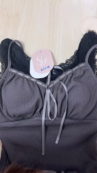 DEFECT | Liora Layered Top in Dark Grey in S