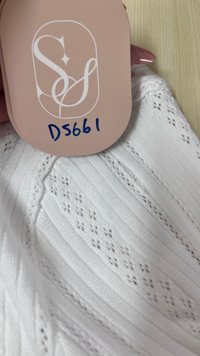 DEFECT | Phelia Pointelle Knit Cardigan Top in White in M