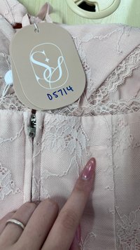 DEFECT | Lisa Lace Cheongsam Co-ord Top in Blush Pink in S