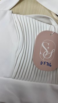 DEFECT | Cherish Co-ord Pleat Halter Top in White in XS