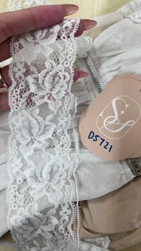 DEFECT | Lamie Lace Mesh Halter Top in White X Nude in XS