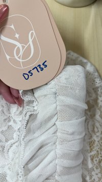 DEFECT | Lamie Lace Mesh Halter Top in White X Nude in XS