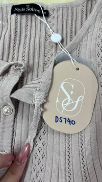 DEFECT | Phelia Pointelle Knit Cardigan Top in Soft Pink in S