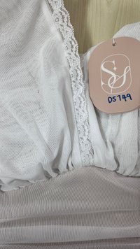 DEFECT | Mansie Mesh x Lace Halter Top in White x Nude in M