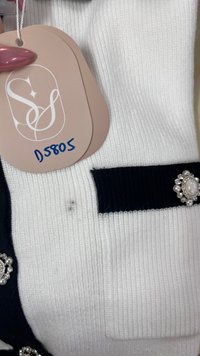 DEFECT | Casrine Contrast Knit Sweater in Black x White in M