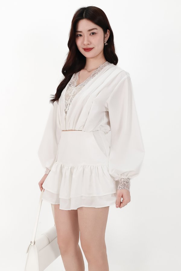 Carey Co-ord Lace Trim Blouse in White