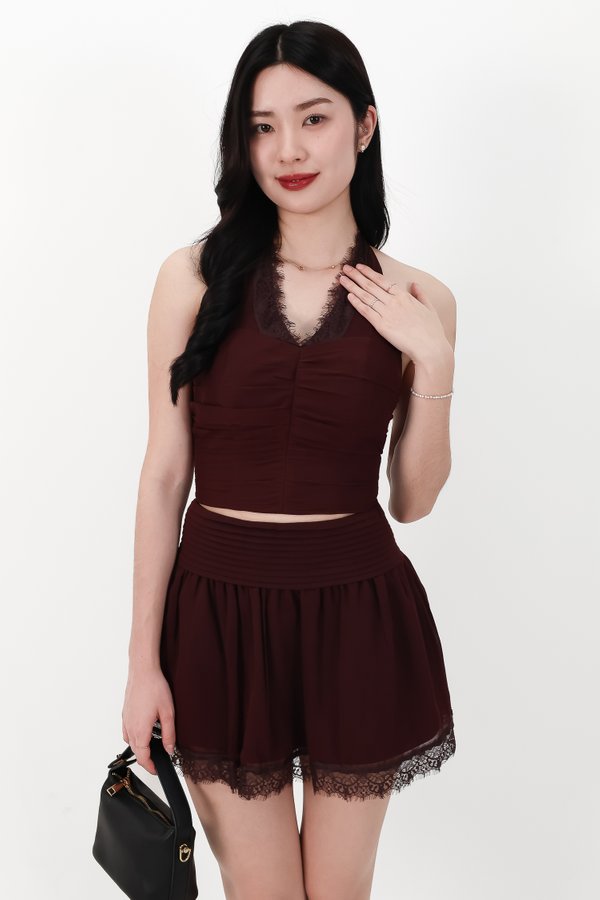 DEFECT | Laurie Lace Co-ord Skorts in Dark Brown in M