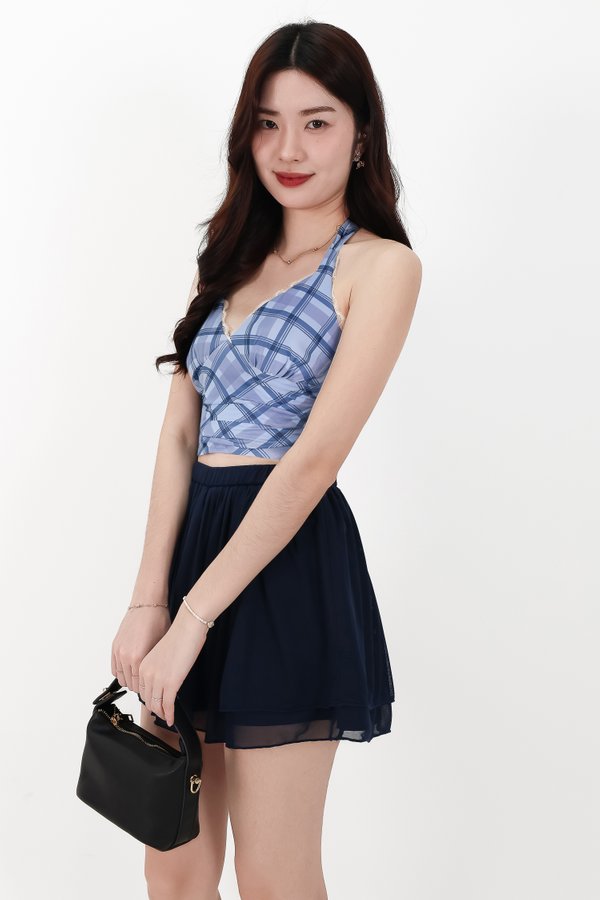 SALE EXCLUSIVE | Pennie Plaid Halter Top in Blue