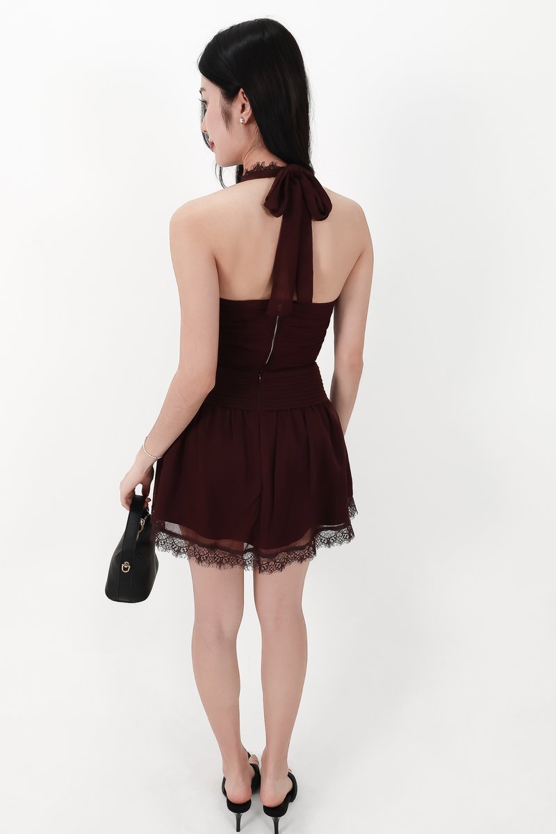 SALE EXCLUSIVE | Laurie Lace Co-ord Skorts in Dark Brown