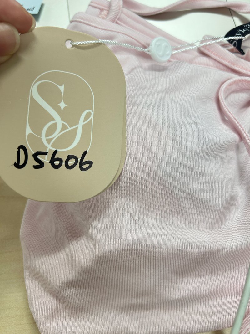 DEFECT | Ode Offshoulder Halter Sleeved Top in Light Pink in XS