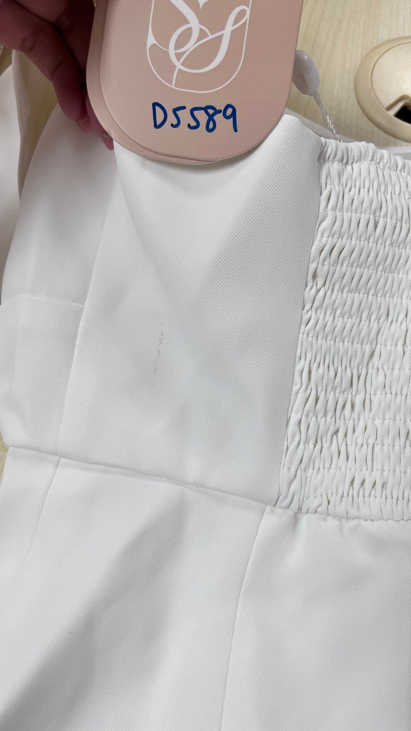 DEFECT | Cherish Co-ord Pleat Halter Top in White in XS