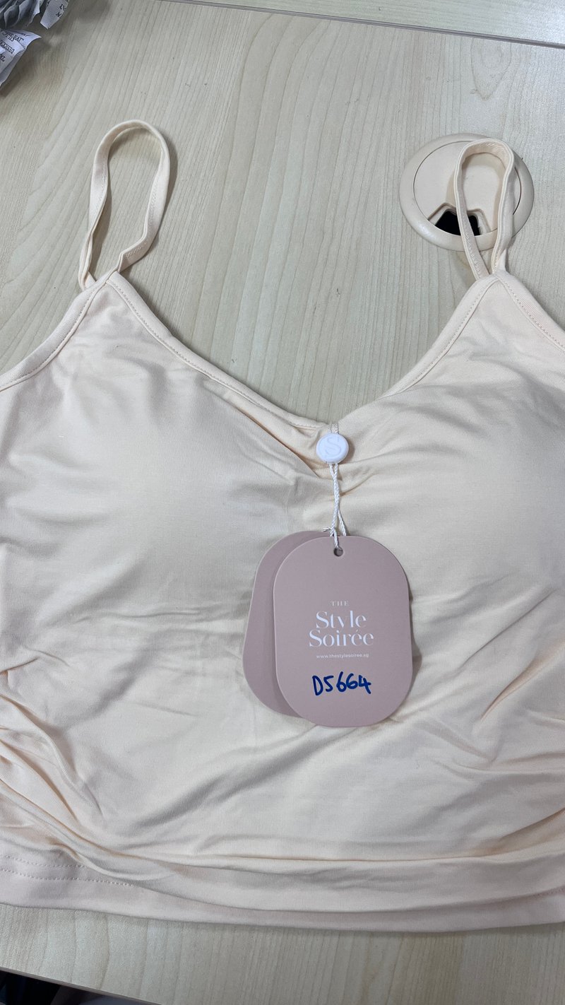 DEFECT | Rena Ruched Halter Top in Pale Yellow in S