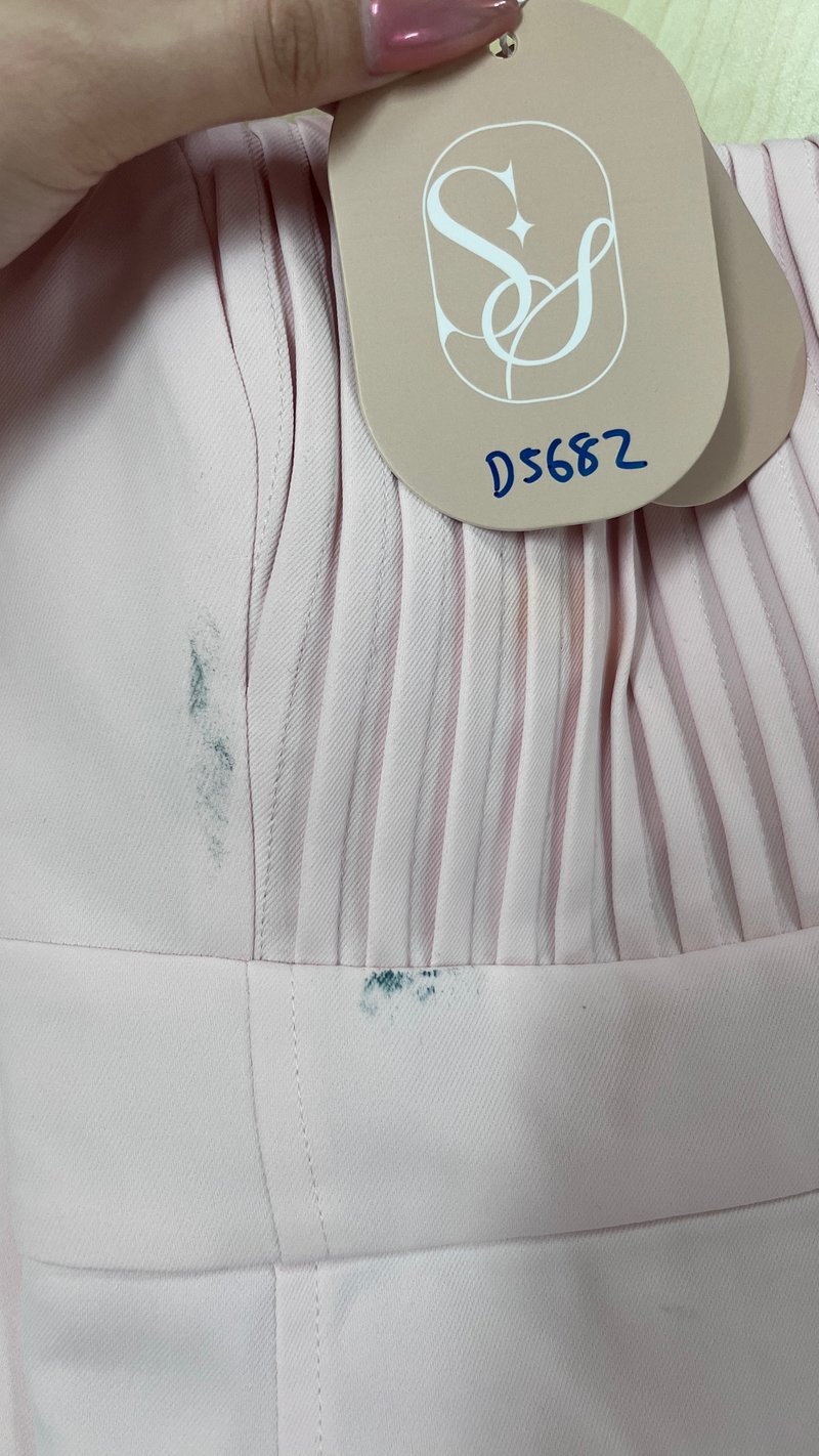 DEFECT | Pleated Women Romper Dress in Pastel Pink in S