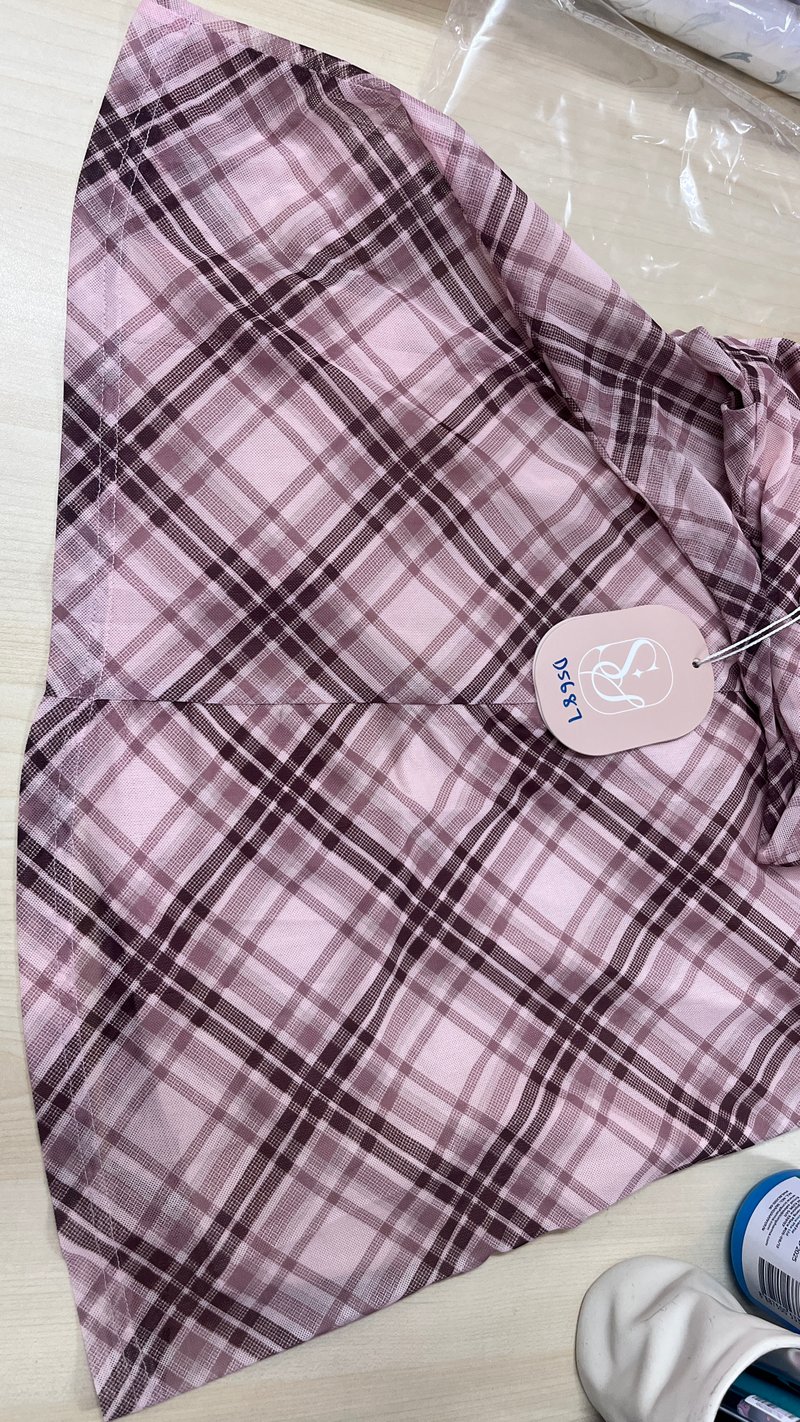 DEFECT | Pearlynn Plaid Midaxi Dress in Pink ( Petite Length ) in XS