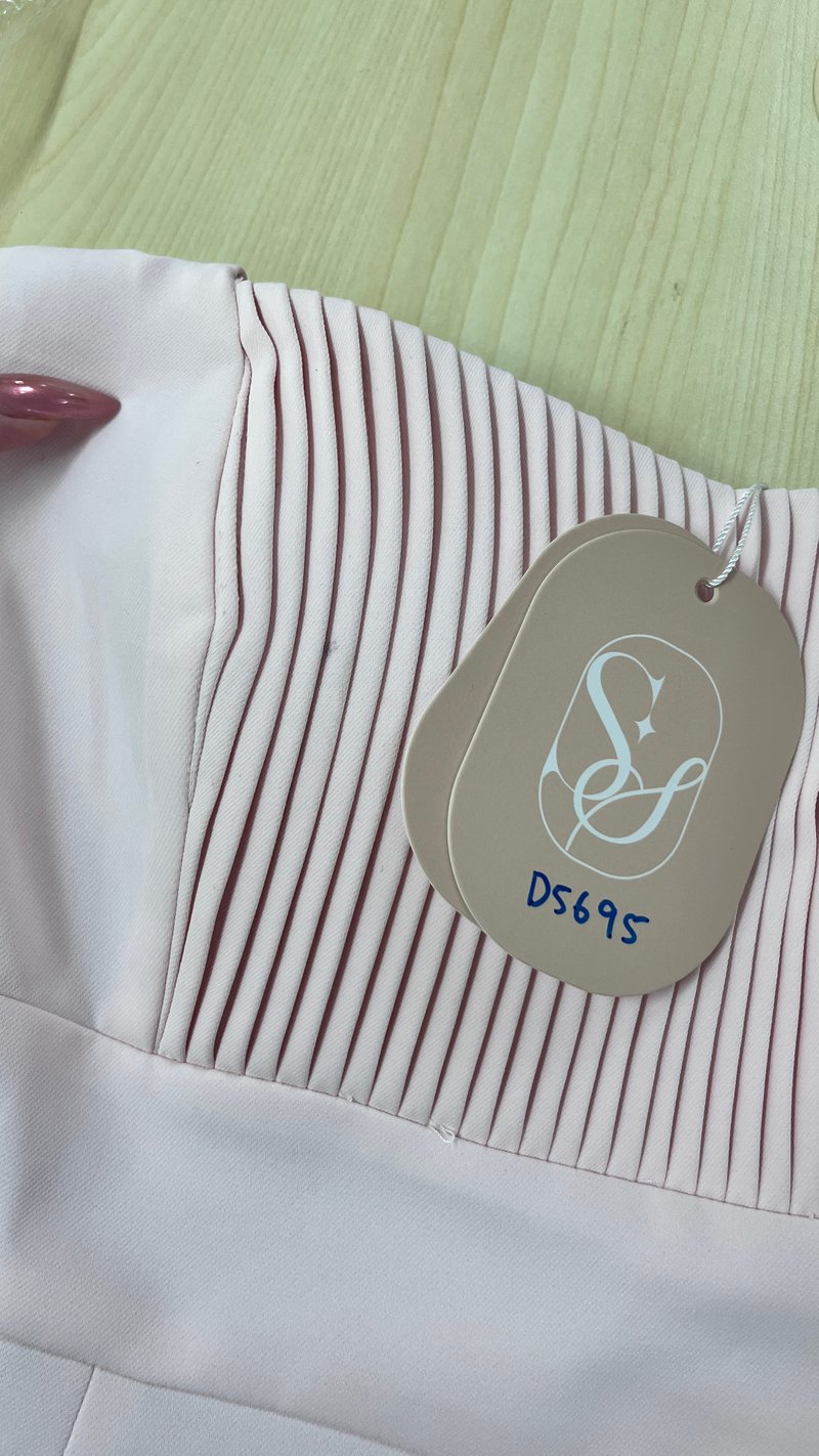 DEFECT | Cherish Co-ord Pleat Halter Top in Light Pink in S