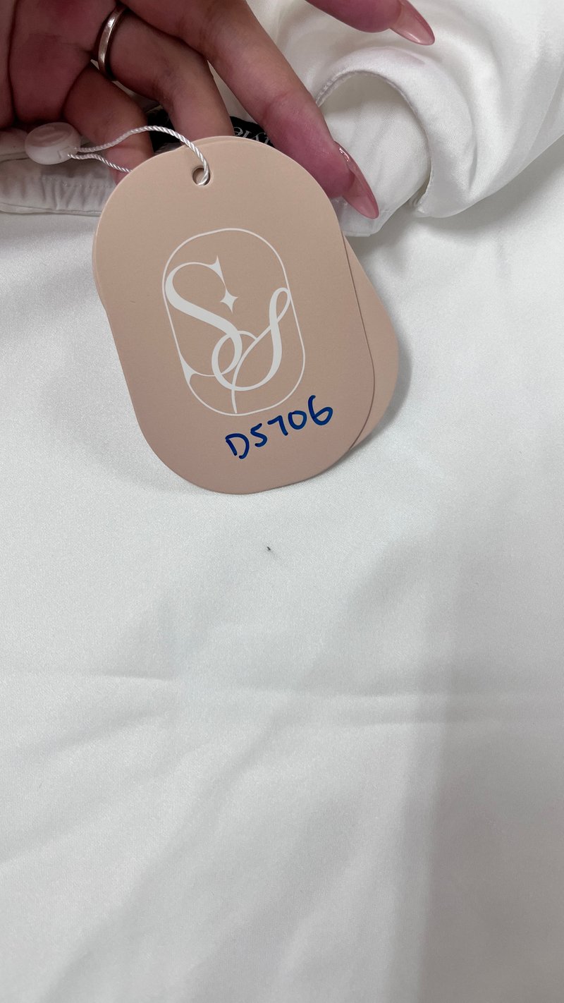 DEFECT | Stephanie Satin Co-ord Maxi Skirt in White ( Petite Length ) in XXS