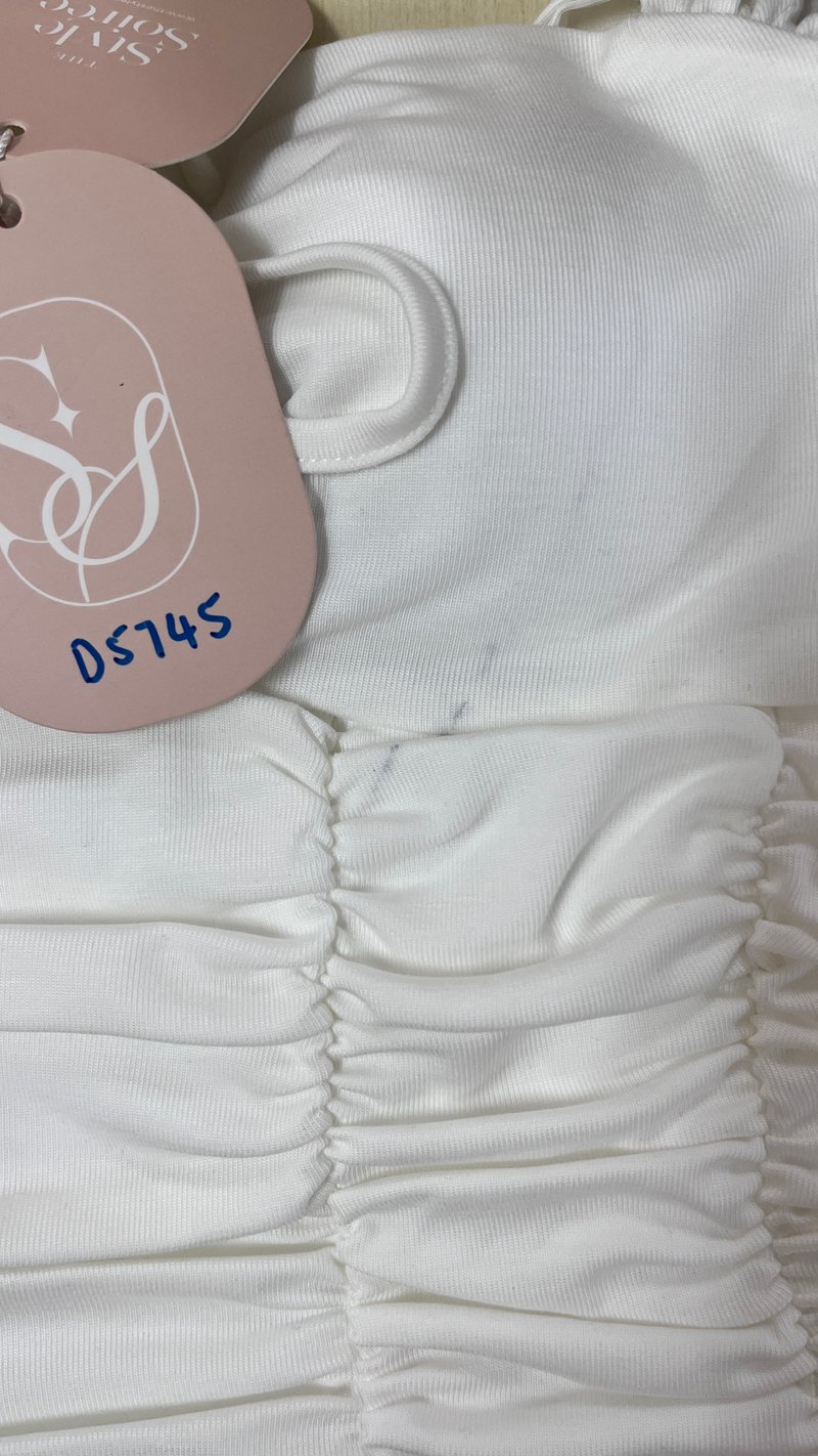 DEFECT | Roxie Ruched Halter Top in White in S