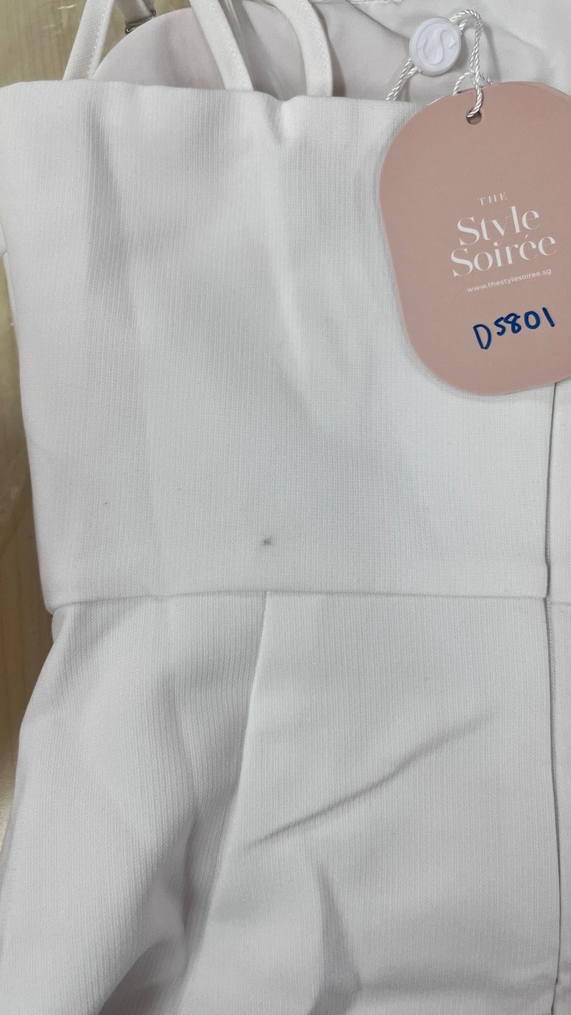 DEFECT | Francie Flare Romper Dress in White in XS