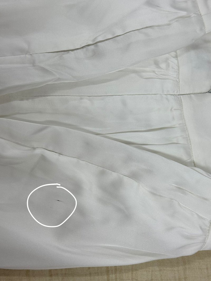 DEFECT | Serena Satin Tiered Maxi Skirt in White ( Regular Length ) in S