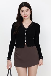 Rami Ruched Skorts in Dark Brown